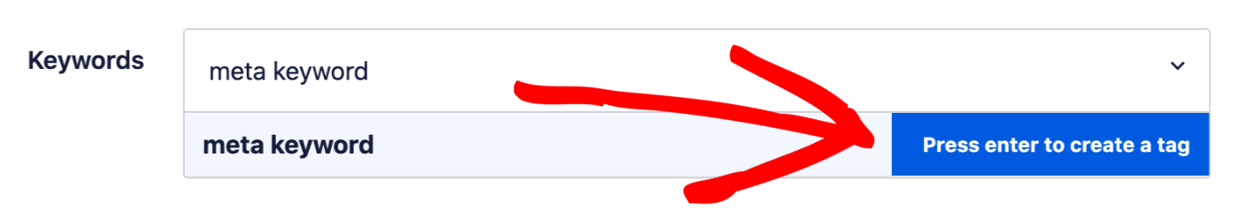 Adding a meta keyword in the Keywords field