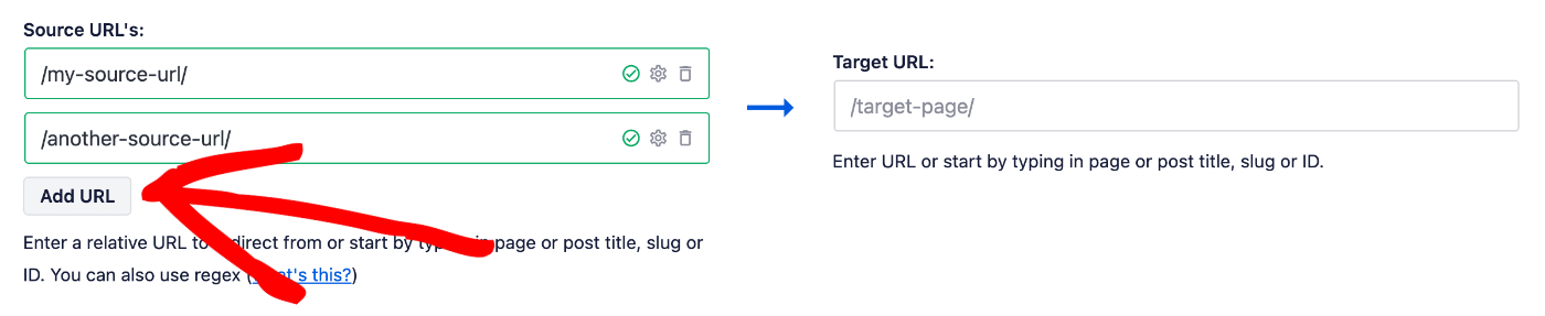 Add URL button under the Source URL field