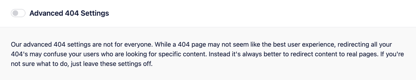 Advanced 404 Settings section in All in One SEO 