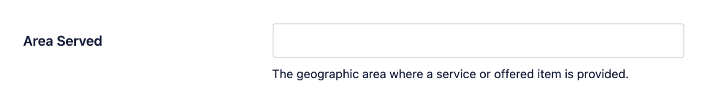 Enter the areas you serve in the Area Served field