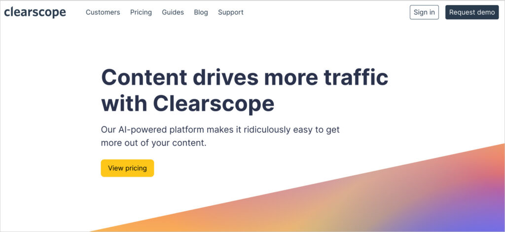 clearscope homepage