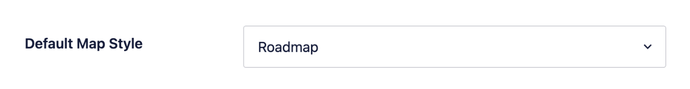 Default Map Style drop down