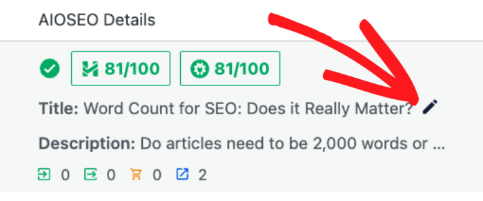 Pencil icon shown next to the SEO title