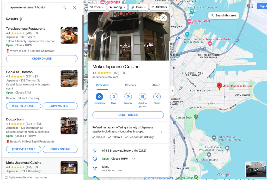 sample google business profile