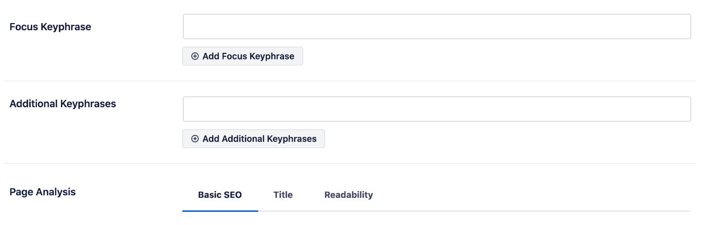 Focus Keyphrase and Page Analysis on Edit Post screen