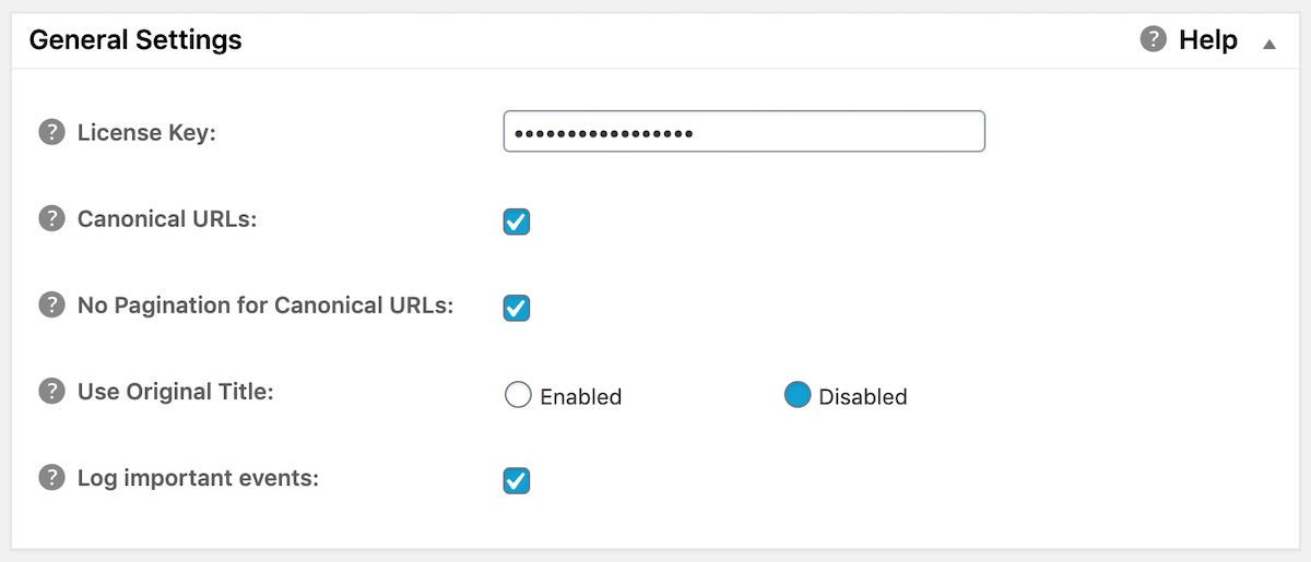 General Settings in All in One SEO