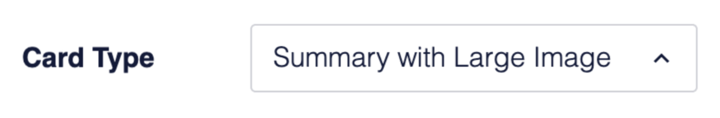 Card Type setting in Home Page Settings for Twitter
