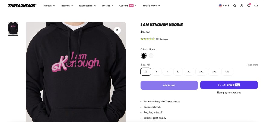 I am kenough hoodie from Threadheads.