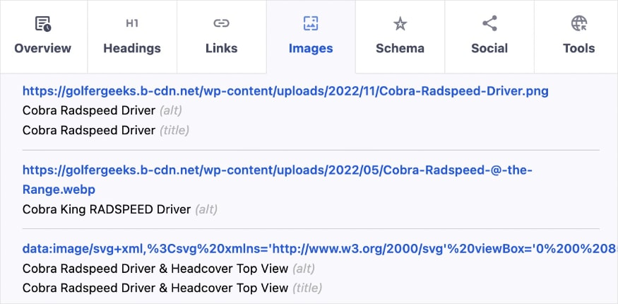 Optimizations of Golfer Geek's images for the Cobra King Radspeed Driver.