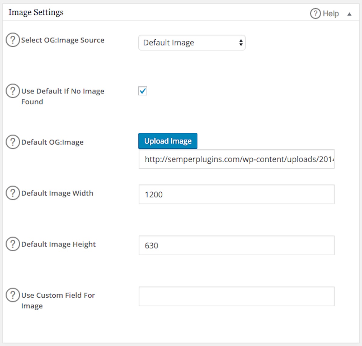 Image Settings in the Social Meta module