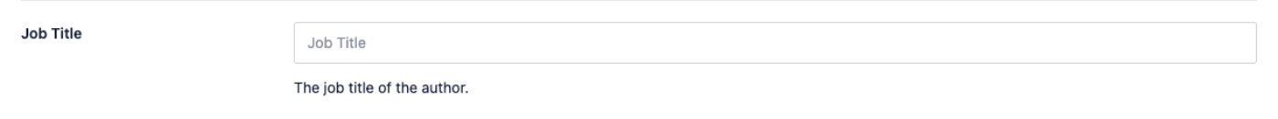 Job Title field shown in the Author Info area