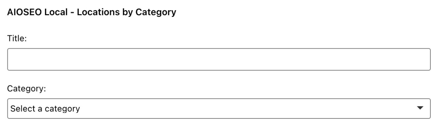 Locations by Category widget settings