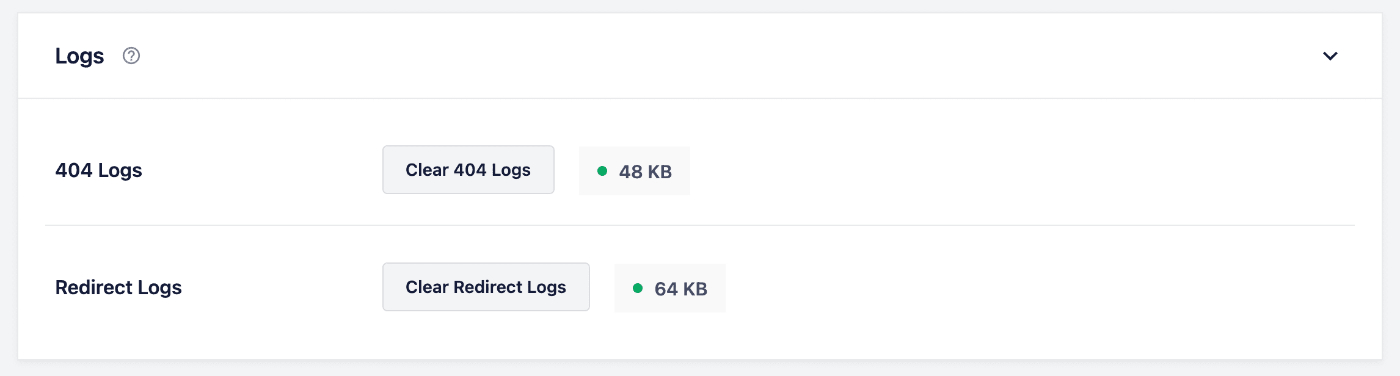 Logs section under Database Tools