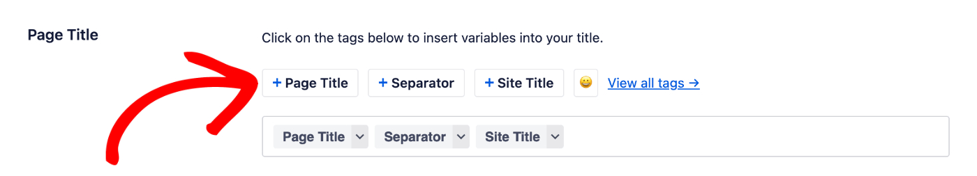 Adding a smart tag to the Page Title field