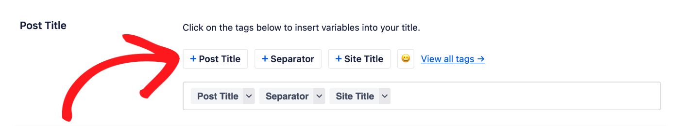 Adding a smart tag to the Post Title field