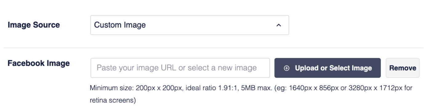 Setting the Image Source and Facebook Image