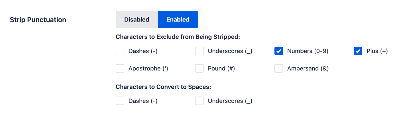 Strip Punctuation setting for Title attributes