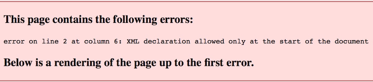 XML declaration error in XML Sitemap