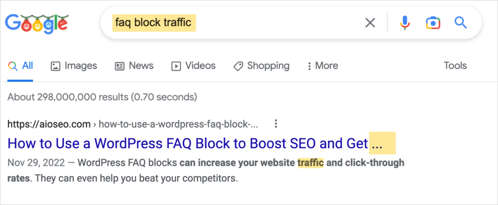 long title example in serp