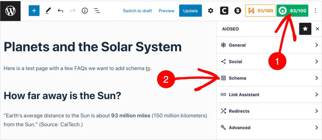 aioseo schema settings