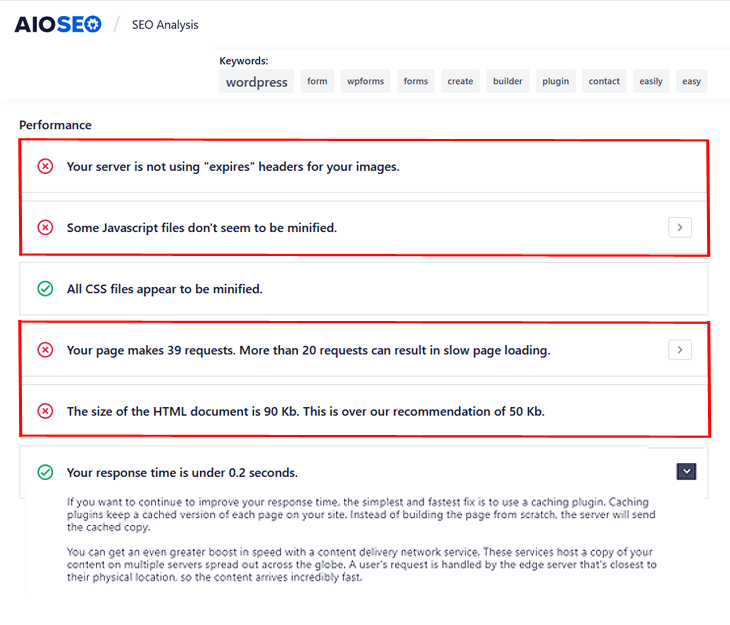 SEO Competitor Analysis - Performance Critical Issues