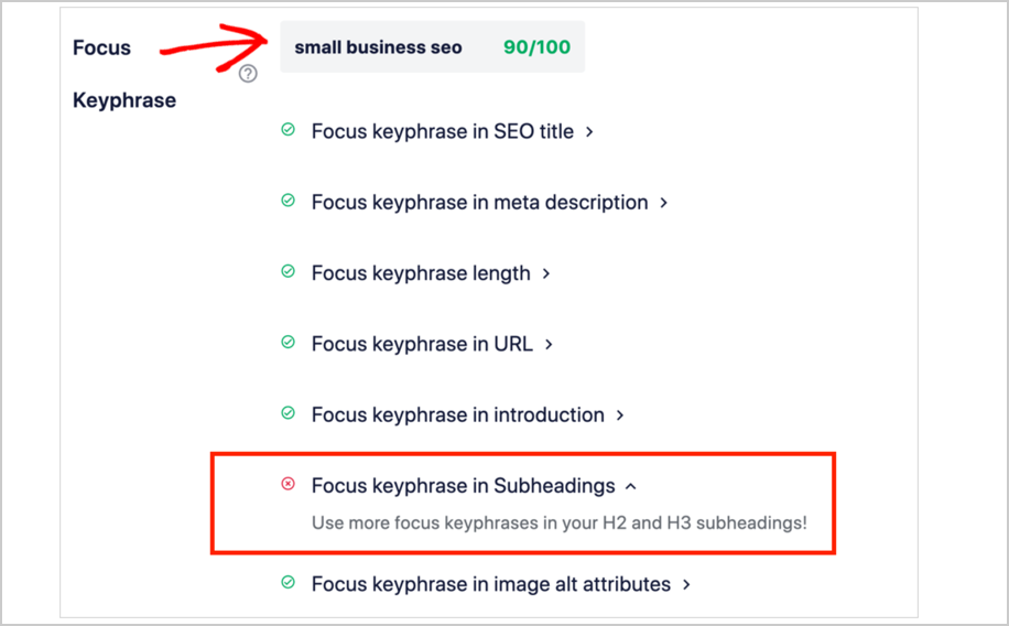 aioseo focus keyword use