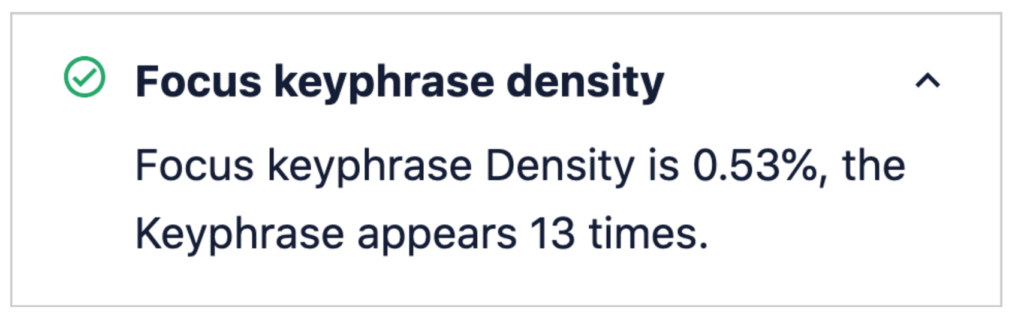 aioseo target keyword density met