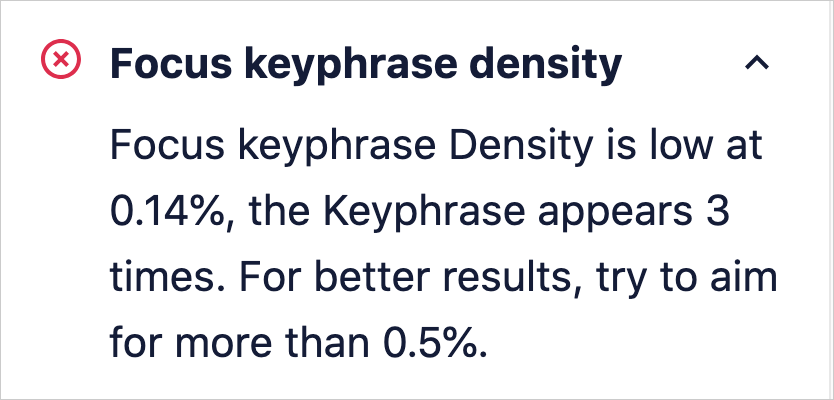 aioseo focus keyphrase density