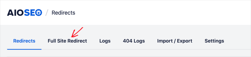 aioseo full site redirect