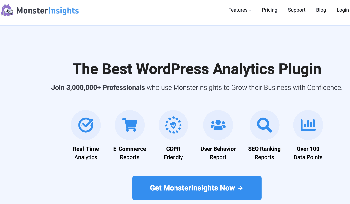 MonsterInsights homepage