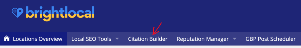 brightlocal citation builder navigation item