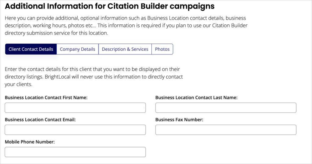 brightlocal local seo citations builder