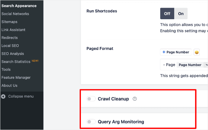 Query Arg Monitoring option