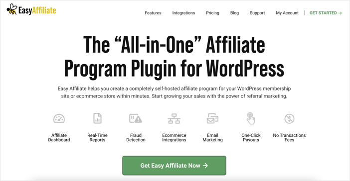 Easy Affiliate home page