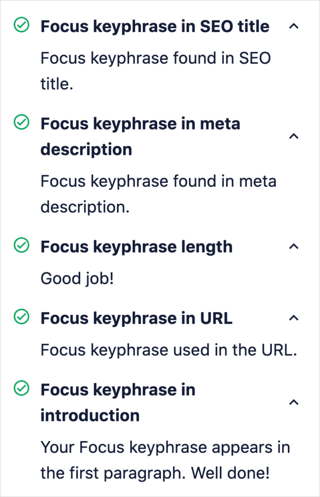 aioseo focus keyword analysis