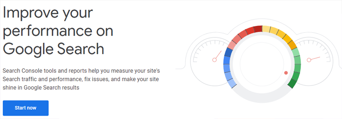 Google search Console home page