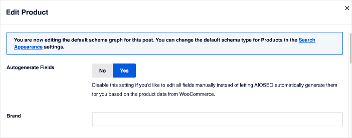 AIOSEO pulls a lot of product data from your product information, reducing the need for you to make additional changes.