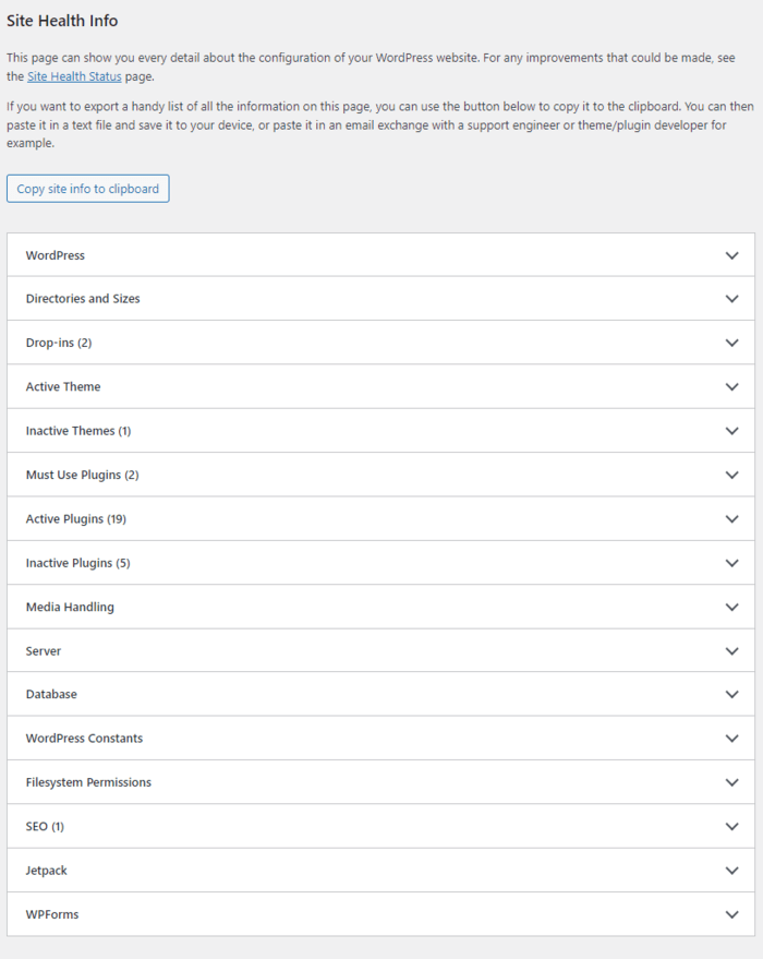 Check the Info page for details of technical recommendations of improving your website's health.