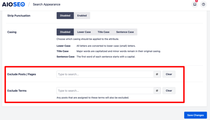 You can choose which pages to implement the metadata optimizations on.