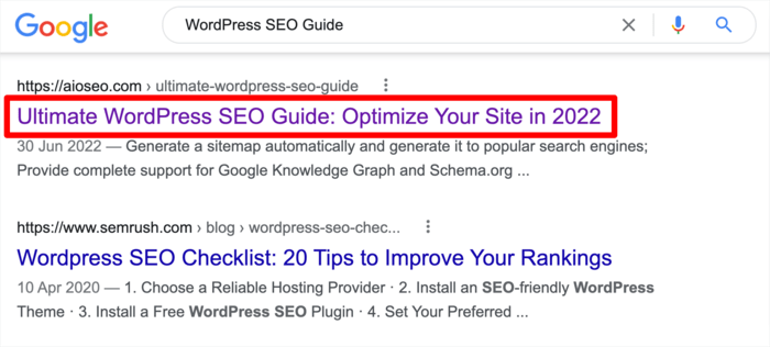 Compelling SEO titles are a great way to boost your organic clickthrough rates.