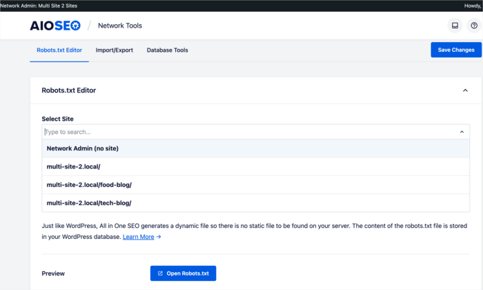 Editing your robots.txt files on an individual site in your network  makes WordPress multisite SEO easy.