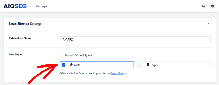 How to submit your WordPress site to Google News - add post types in AIOSEO