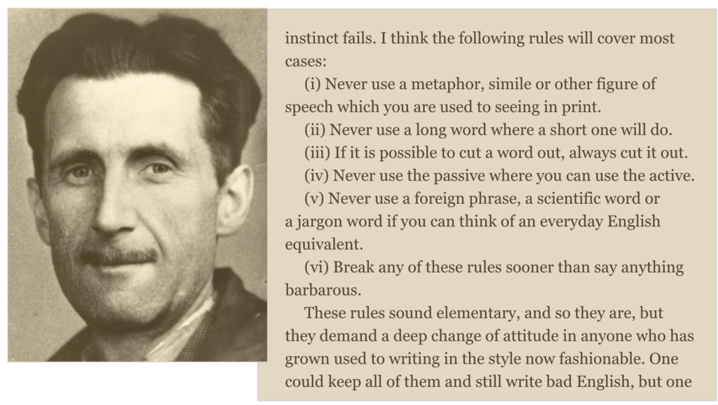 excerpt of orwell's 6 rules for writing 