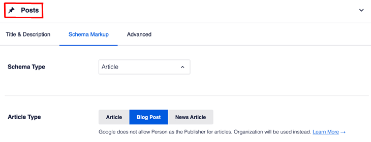 Adding schema markup to posts in All in One SEO