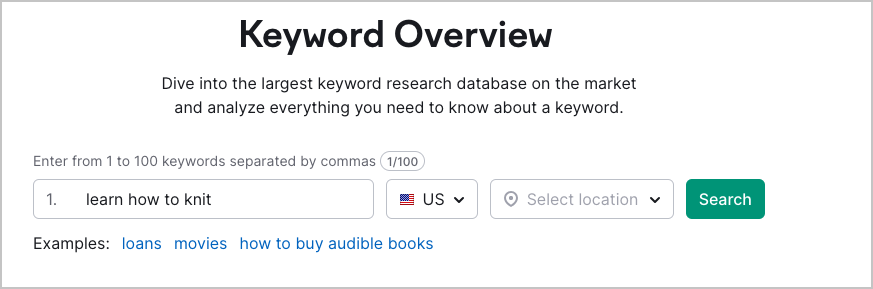 semrush keyword overview