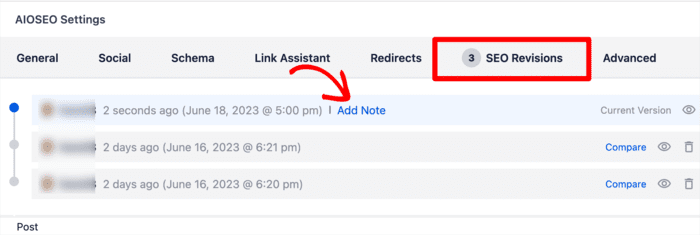Adding notes to SEO chnages 