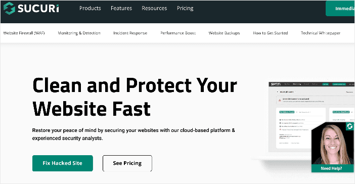 Sucuri homepage