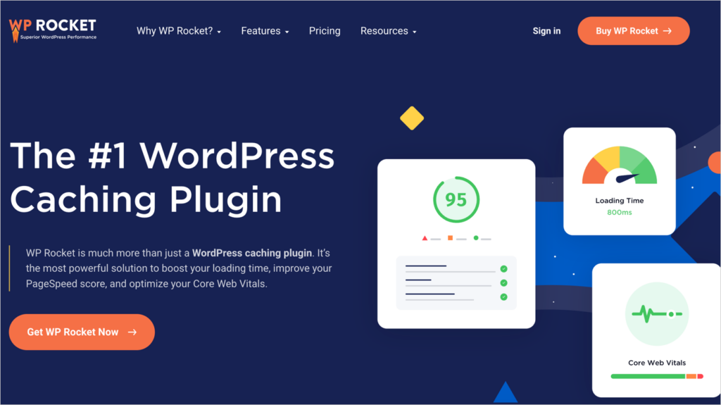 wp rocket homepage