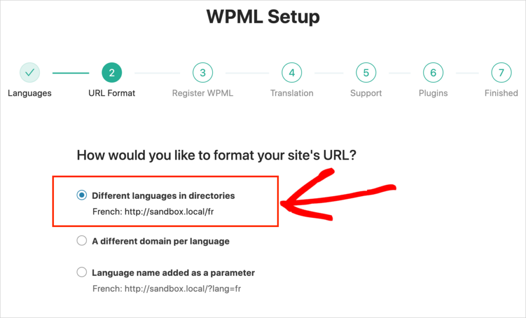 wpml url structure setup